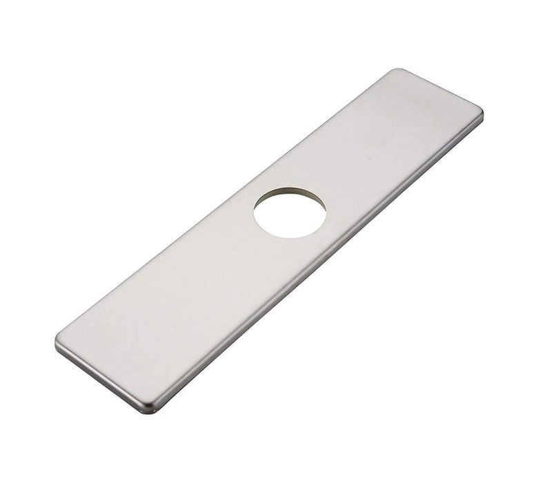 Homevacious 10 Inch Kitchen And Bathroom Sink Faucet Baseplate Hole Cover Deck Plate Escutcheon Square Brushed Nickel 304 Stainless Steel - Image 1